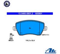 ATE Brake Pad Set 13.0460-5801.2 not for wear indicator for Nissan Micra 3, Micra C+C 3