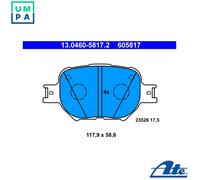 ATE Brake Pad Set 13.0460-5817.2 - Disc Brake for Mark II Estate 2.0 (2002-2007)