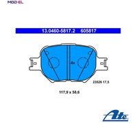 Brake Pad Set, disc brake ATE 13.0460-5817.2 for MARK II Estate 2.0 2002-2007