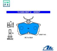Brake pads 13.0460-5827.2 ATE for HONDA ACCORD VI ACCORD Mk VII Hatchback