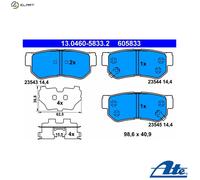 BRAKE PAD SET DISC BRAKE 13.0460-5833.2 FOR HYUNDAI EMBERA/V MATRIX SONATA JM