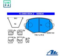 ATE Brake Pad Set 13.0460-5834.2 Disc Brake for Mazda MX-5/Miata Roadster II 1.8L