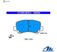 Brake pads 13.0460-5836.2 ATE for SUZUKI WAGON R+ Hatchback