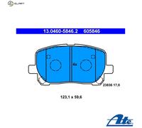 ATE Brake Pad Set 13.0460-5846.2 - Disc Brake - Fits Toyota Avensis Verso, Pontiac Vibe 2002-2006