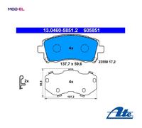 Brake pads 13.0460-5851.2 ATE for SUBARU IMPREZA Saloon FORESTER IMPREZA Coupe