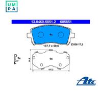 BRAKE PAD SET DISC BRAKE 13.0460-5851.2 FOR SUBARU OUTBACK/LEGACY FORESTER 2.5L