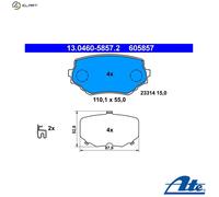 ATE Brake Pad Set 13.0460-5857.2 - Disc Brake - Suzuki XL-7 2.7 (2004-2006)