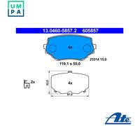 Brake Pad Set, disc brake ATE 13.0460-5857.2 for XL-7 2.7 2004-2006