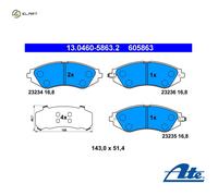 ATE Brake pad set 13.0460-5863.2 with acoustic wear warning with anti-squeak plate CHEVROLET: Lacetti Hatchback, Aveo / Kalos Saloon, Lacetti Saloon