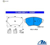ATE Brake Pad Set 13.0460-5867.2 - acoustic wear warning, anti-squeak - Mazda MX-5 2
