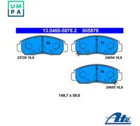 Brake Pad Set, disc brake ATE 13.0460-5878.2 for HONDA STREAM (RN) 1.7 2001-2006