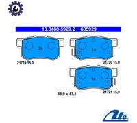 ATE Brake pad set FIAT,HONDA,SUZUKI 13.0460-5929.2 71750931,43022S2A000,43022S2AE50 43022S5AE50,43022S5AJ00,43022S6D000,43022S6DE50,43022SL5000