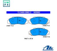 ATE Front Brake Pad Set 13.0460-5982.2 - Fits Honda Legend II Sedan 3.2i 24V