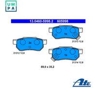 Fits ATE 13.0460-5998.2 Brake Pad Set, disc brake OE REPLACEMENT