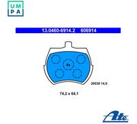 BRAKE PAD SET DISC BRAKE 13.0460-6914.2 FOR AUSTIN ROVER MINI/Hatchback 0.8L