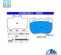 BRAKE PAD SET DISC BRAKE 13.0460-6922.2 FOR LAND ROVER DEFENDER/Station/Wagon