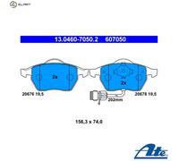 ATE Brake Pad Set 13.0460-7050.2 - Front, Disc Brake - Fits Audi 100 C4 / 100 C4 Avant / A6 C4