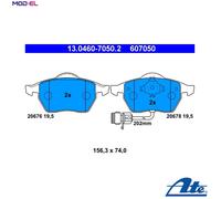 ATE Brake Pad Set 13.0460-7050.2 - Front, Disc Brake - Fits Audi 100 C4 / 100 C4 Avant / A6 C4
