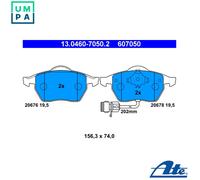 ATE Brake Pad Set 13.0460-7050.2 - Front, Disc Brake - Fits Audi 100 C4 / 100 C4 Avant / A6 C4