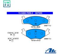 ATE Brake Pad Set 13.0460-7059.2 - Disc Brake, excl. Wear Warning Contact - VW/SEAT Polo (6N2)