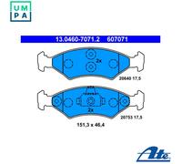 Brake Pad Set, disc brake ATE 13.0460-7071.2 for FORD PUMA (EC_) 1.7 1997-2002