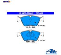 ATE Brake pad set MERCEDES-BENZ 13.0460-7086.2 0024204420,0024209620,0044200220 A0024204420,A0024209620,A0044200220
