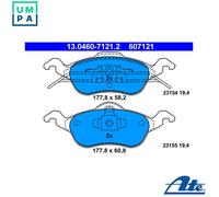 ATE Front Brake Pads Set 13.0460-7121.2 for Ford FOCUS (98AB-2K021-AD, 1682498)