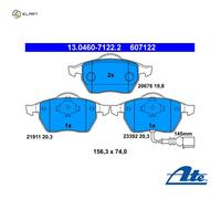 Brake pads 13.0460-7122.2 ATE for AUDI SKODA VW SEAT