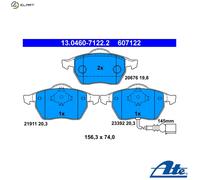 Brake pads 13.0460-7122.2 ATE for AUDI SKODA VW SEAT