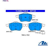 Brake pads 13.0460-7122.2 ATE for AUDI SKODA VW SEAT