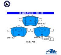 Brake pads 13.0460-7122.2 ATE for AUDI SKODA VW SEAT