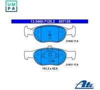 BRAKE PAD SET DISC BRAKE 13.0460-7125.2 FOR FIAT PUNTO/Hatchback/Van 1.9L 4cyl