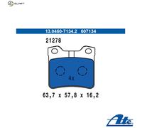 ATE Brake Pad Set 13.0460-7134.2 Disc Brake for Peugeot 406 (8B) 2.0 2001-2004