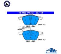 ATE Brake Pad Set 13.0460-7153.2 incl. wear sensor – VW Transporter 4, Sharan I, Ford Galaxy Mk1