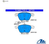 ATE Brake Pad Set 13.0460-7153.2 incl. wear sensor – VW Transporter 4, Sharan I, Ford Galaxy Mk1