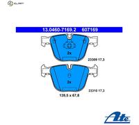 Brake pads 13.0460-7169.2 ATE for BMW X6 X5 1 Coupe 7 5 5 Touring 6 3 Coupe 3
