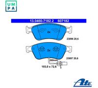 ATE Brake pad set 13.0460-7182.2 incl. wear warning contact AUDI: A6 C6 Avant, A8 D3, A6 C6 Saloon, VOLKSWAGEN: Phaeton