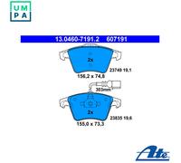 ATE 13.0460-7191.2 Brake pad set