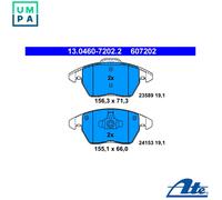 Brake pads 13.0460-7202.2 ATE for PEUGEOT 208 I 308 I 308 SW I 3008 I MPV RCZ