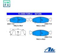 ATE 13.0460-7206.2 Brake pad set