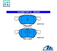 ATE Brake Pad Set 13.0460-7221.2 - Disc Brake - Fits Renault Clio III 2.0 16V