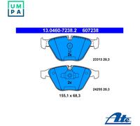 ATE Brake Pad Set 13.0460-7238.2 - Disc Brake - Fits BMW 3 Series (E90/E92/E93, X1)