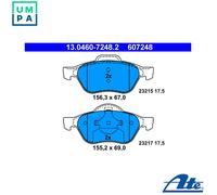 ATE Brake Pad Set 13.0460-7248.2 - Front Disc Brake for Renault Wind, Twingo II, Laguna III