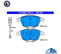BRAKE PAD SET DISC BRAKE 13.0460-7252.2 FOR PEUGEOT 407/SW/Van CITROEN C5 2.0L
