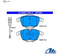 BRAKE PAD SET DISC BRAKE 13.0460-7252.2 FOR CITROËN C5/III/Sedan/Break 2.0L 4cyl