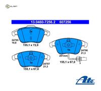 Brake pads 13.0460-7256.2 ATE for AUDI A5 A5 Sportback A5 Convertible A4 B8