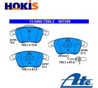 ATE Brake pad set 13.0460-7256.2 incl. wear warning contact AUDI: A4 B8 Avant, A5 B8 Sportback, A4 B8 Saloon