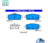 BRAKE PAD SET DISC BRAKE 13.0460-7264.2 FOR VAUXHALL ASTRA/Mk/VI CHEVROLET
