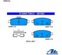 ATE Brake Pad Set 13.0460-7264.2 - for Opel, Chevrolet, Vauxhall - OE 13300867/13319293/13319294