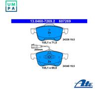 ATE Brake Pad Set 13.0460-7269.2 - Disc Brake - Fits Alfa Romeo Giulietta 1.4 TB